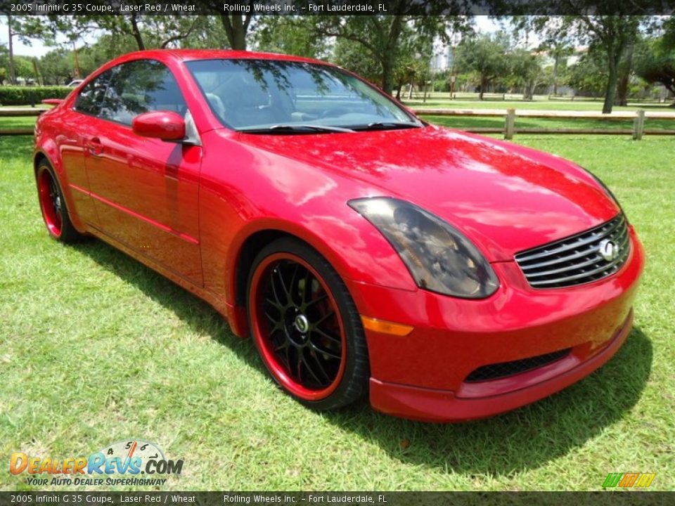 2005 Infiniti G 35 Coupe Laser Red / Wheat Photo #1