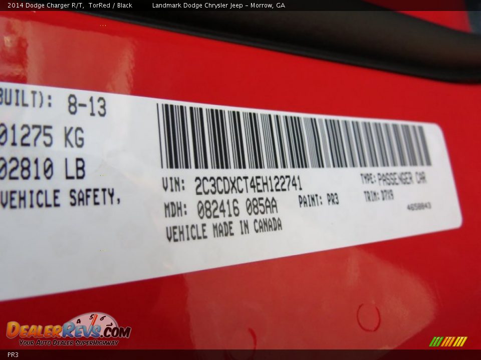 Dodge Color Code PR3 TorRed