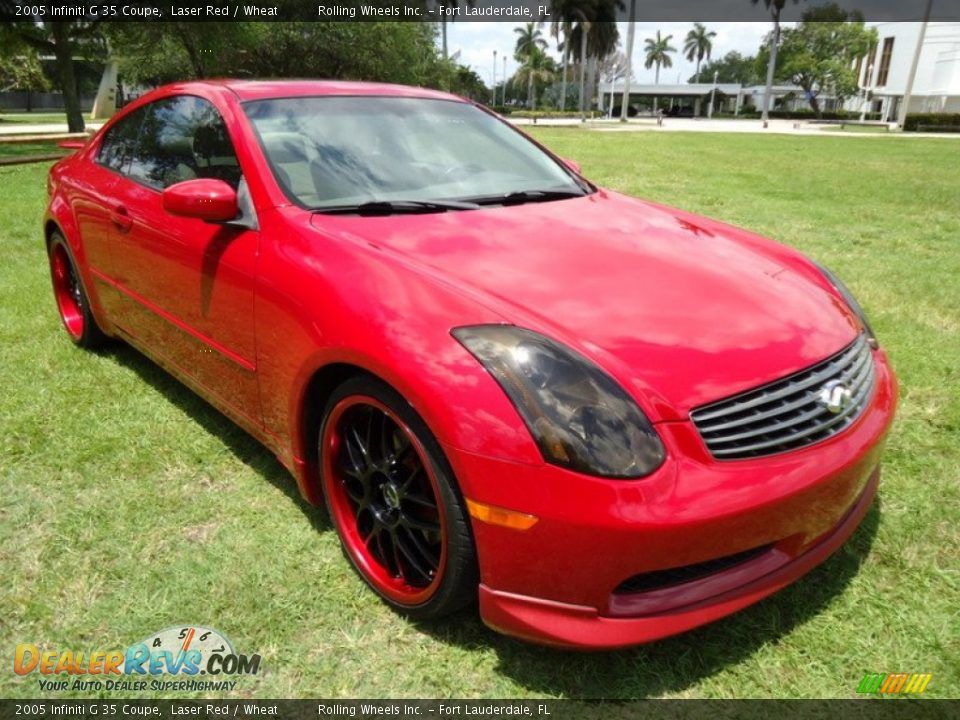 2005 Infiniti G 35 Coupe Laser Red / Wheat Photo #23