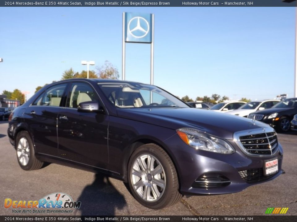 2014 Mercedes-Benz E 350 4Matic Sedan Indigo Blue Metallic / Silk Beige/Espresso Brown Photo #3