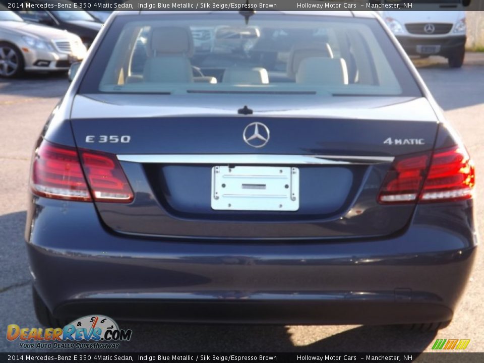 2014 Mercedes-Benz E 350 4Matic Sedan Indigo Blue Metallic / Silk Beige/Espresso Brown Photo #4