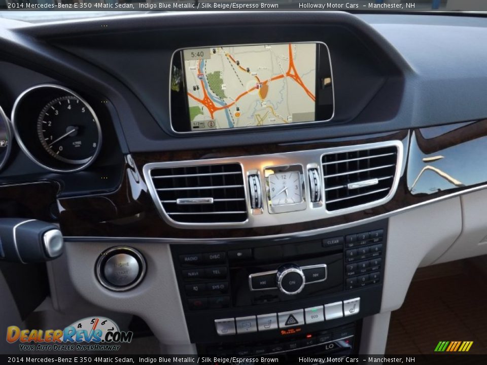 2014 Mercedes-Benz E 350 4Matic Sedan Indigo Blue Metallic / Silk Beige/Espresso Brown Photo #9