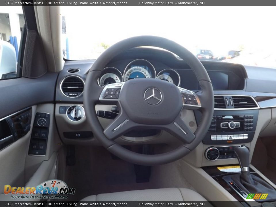 2014 Mercedes-Benz C 300 4Matic Luxury Polar White / Almond/Mocha Photo #7