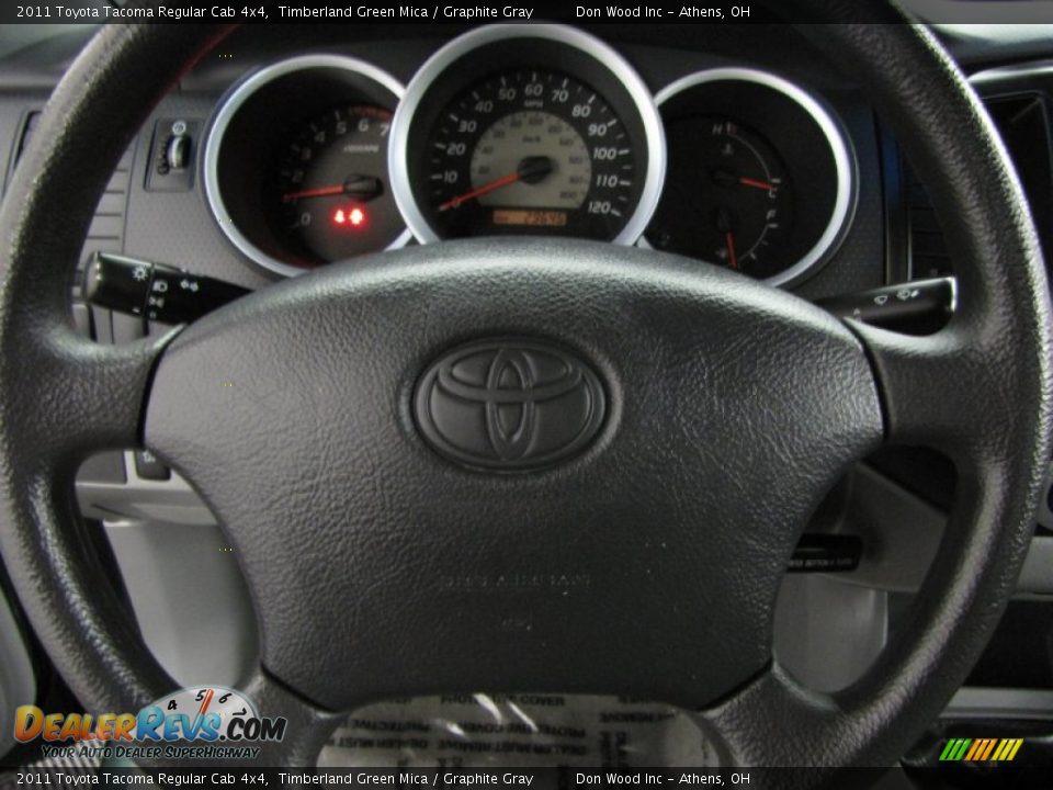 2011 Toyota Tacoma Regular Cab 4x4 Timberland Green Mica / Graphite Gray Photo #10