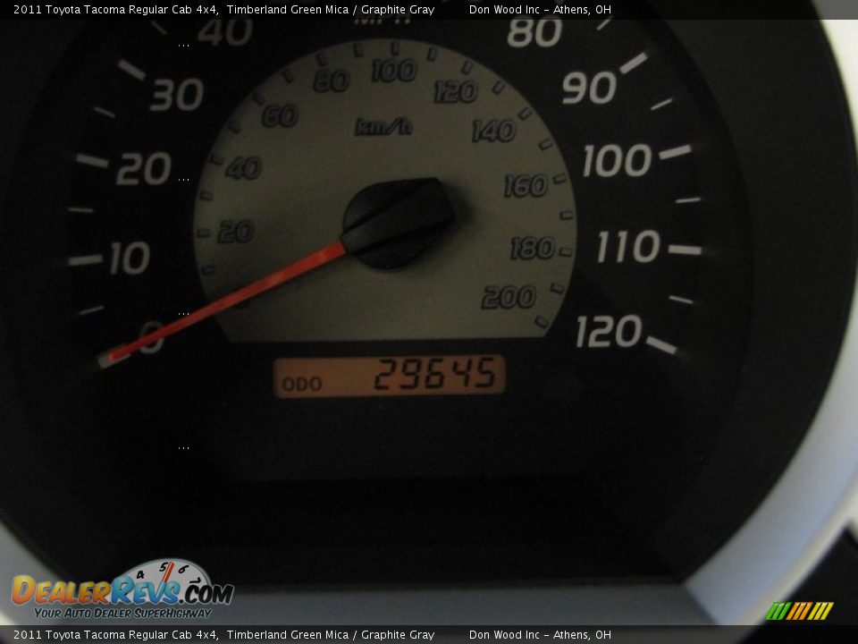 2011 Toyota Tacoma Regular Cab 4x4 Timberland Green Mica / Graphite Gray Photo #14