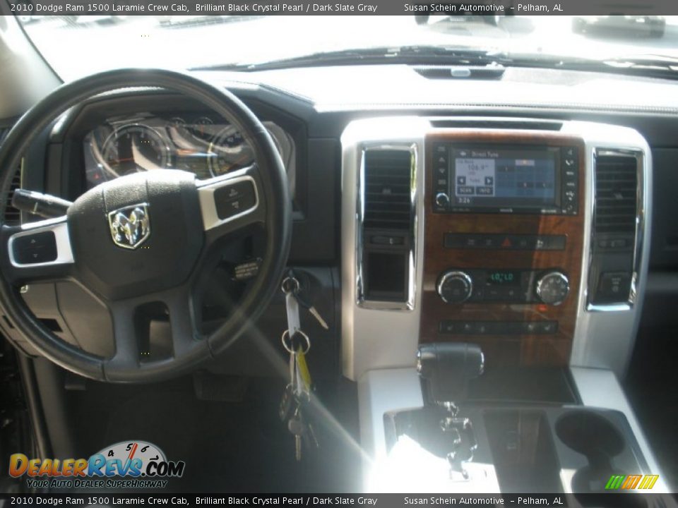 2010 Dodge Ram 1500 Laramie Crew Cab Brilliant Black Crystal Pearl / Dark Slate Gray Photo #4