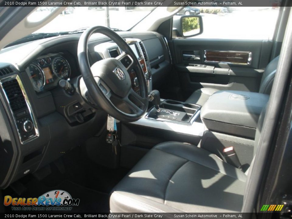 2010 Dodge Ram 1500 Laramie Crew Cab Brilliant Black Crystal Pearl / Dark Slate Gray Photo #5