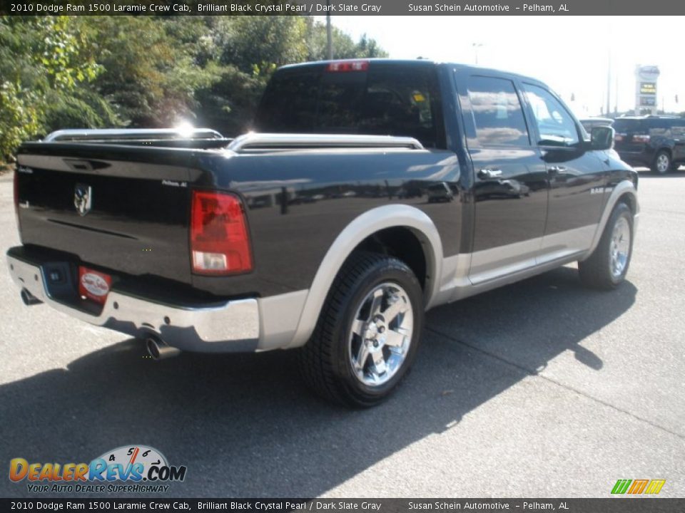 2010 Dodge Ram 1500 Laramie Crew Cab Brilliant Black Crystal Pearl / Dark Slate Gray Photo #8