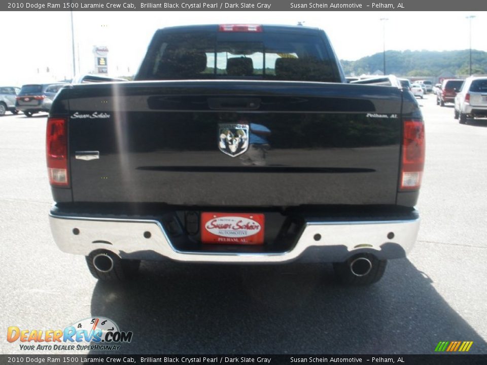 2010 Dodge Ram 1500 Laramie Crew Cab Brilliant Black Crystal Pearl / Dark Slate Gray Photo #9