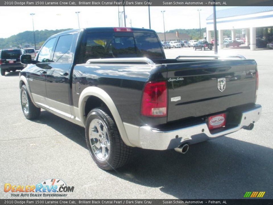 2010 Dodge Ram 1500 Laramie Crew Cab Brilliant Black Crystal Pearl / Dark Slate Gray Photo #10