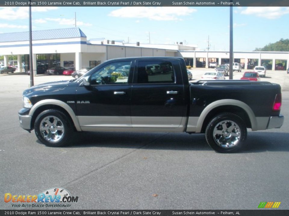 2010 Dodge Ram 1500 Laramie Crew Cab Brilliant Black Crystal Pearl / Dark Slate Gray Photo #11