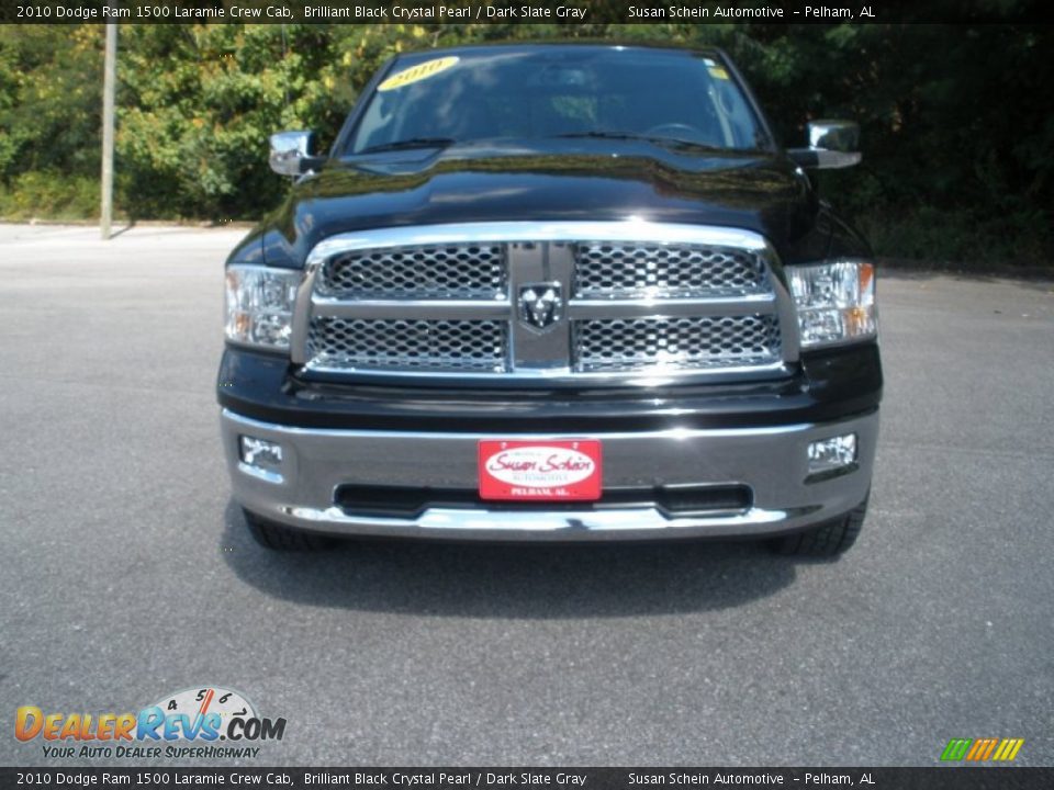2010 Dodge Ram 1500 Laramie Crew Cab Brilliant Black Crystal Pearl / Dark Slate Gray Photo #12