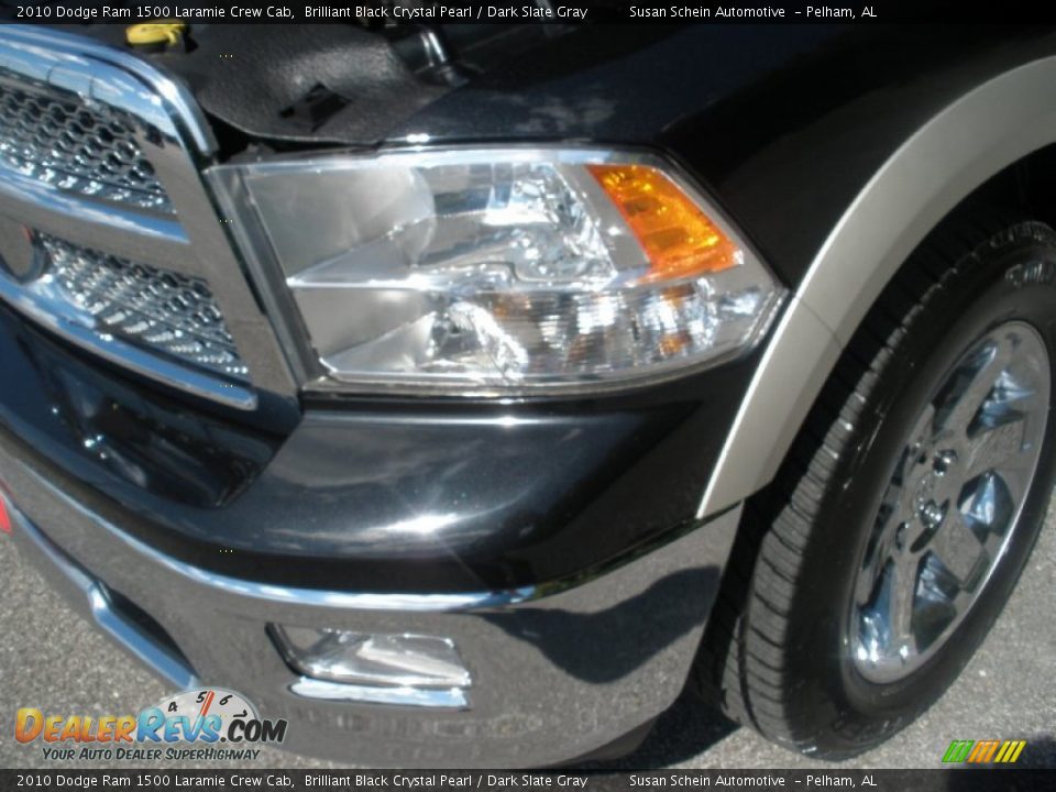2010 Dodge Ram 1500 Laramie Crew Cab Brilliant Black Crystal Pearl / Dark Slate Gray Photo #14
