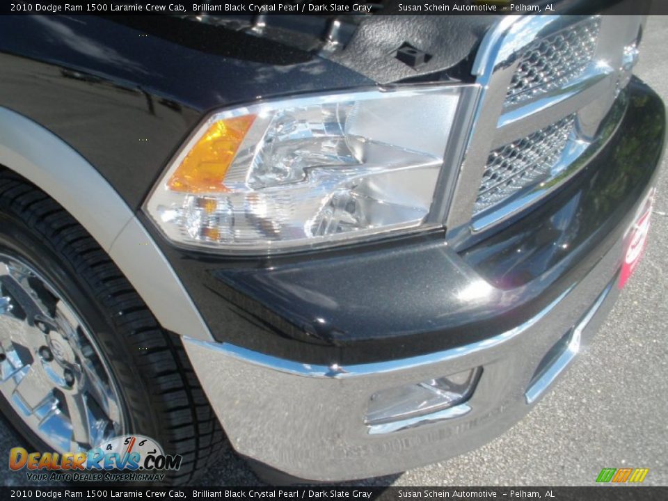 2010 Dodge Ram 1500 Laramie Crew Cab Brilliant Black Crystal Pearl / Dark Slate Gray Photo #15
