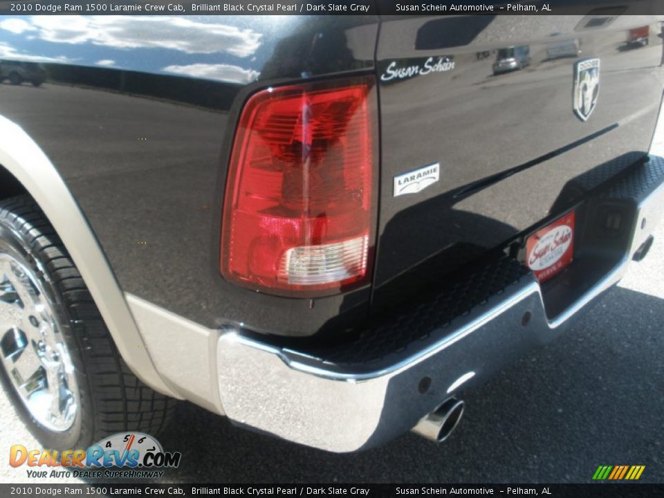 2010 Dodge Ram 1500 Laramie Crew Cab Brilliant Black Crystal Pearl / Dark Slate Gray Photo #19