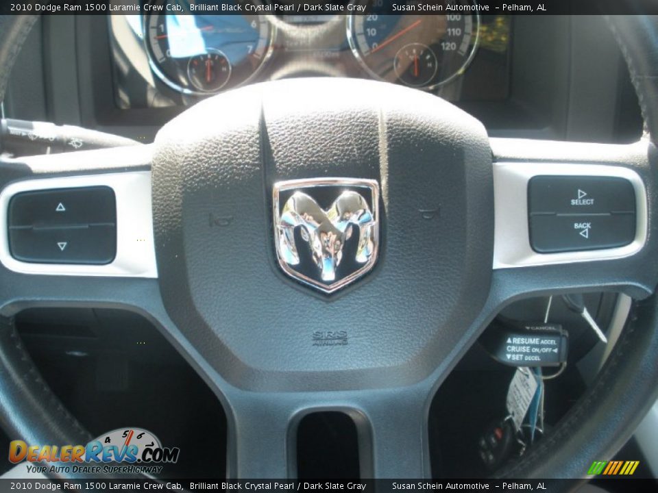 2010 Dodge Ram 1500 Laramie Crew Cab Brilliant Black Crystal Pearl / Dark Slate Gray Photo #29