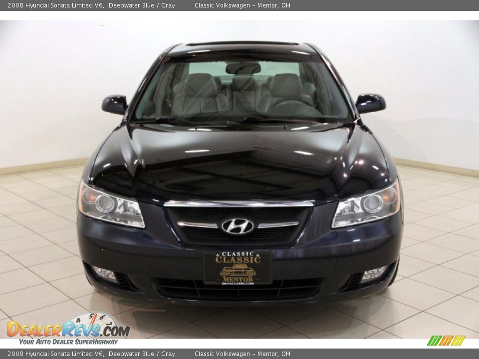 2008 Hyundai Sonata Limited V6 Deepwater Blue / Gray Photo #2
