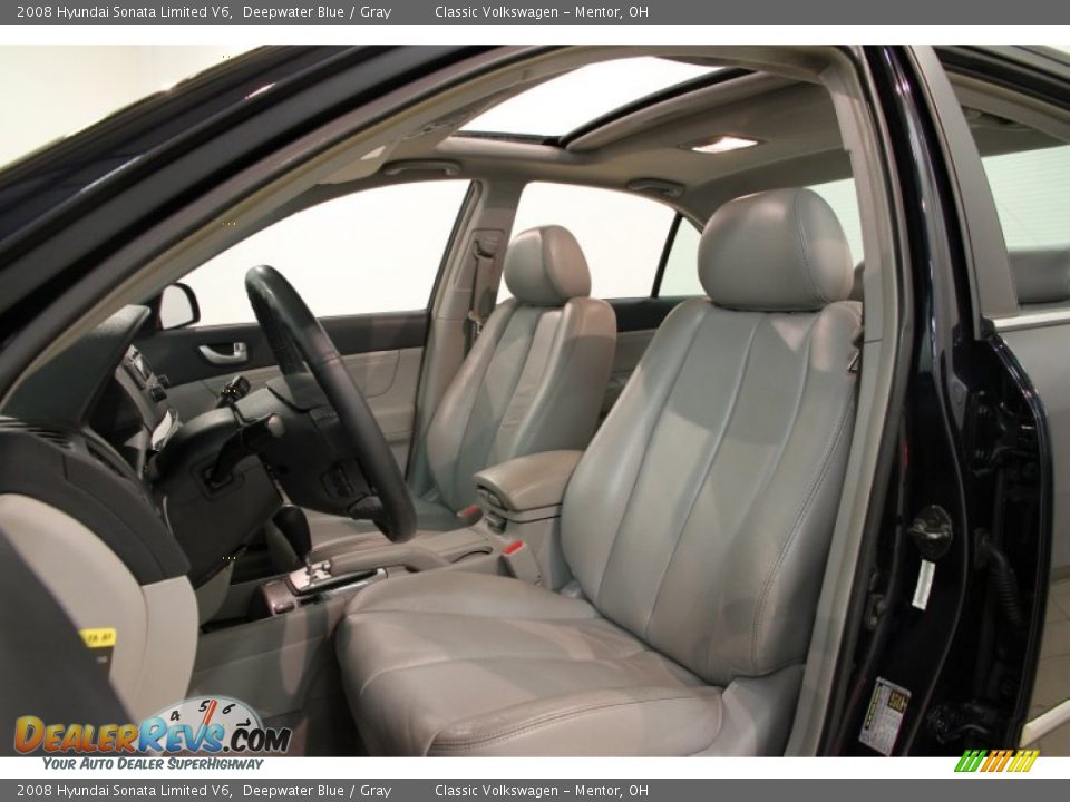 2008 Hyundai Sonata Limited V6 Deepwater Blue / Gray Photo #6