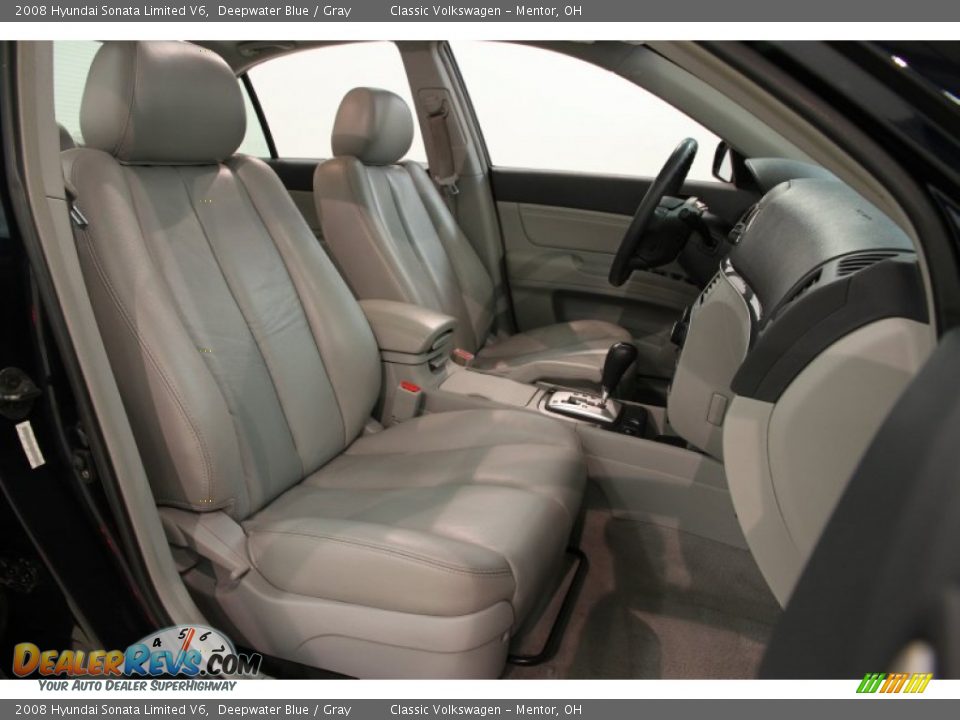 2008 Hyundai Sonata Limited V6 Deepwater Blue / Gray Photo #14