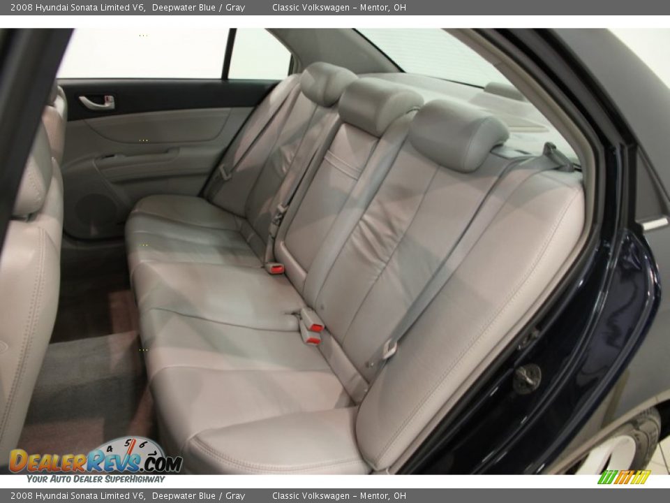 2008 Hyundai Sonata Limited V6 Deepwater Blue / Gray Photo #16