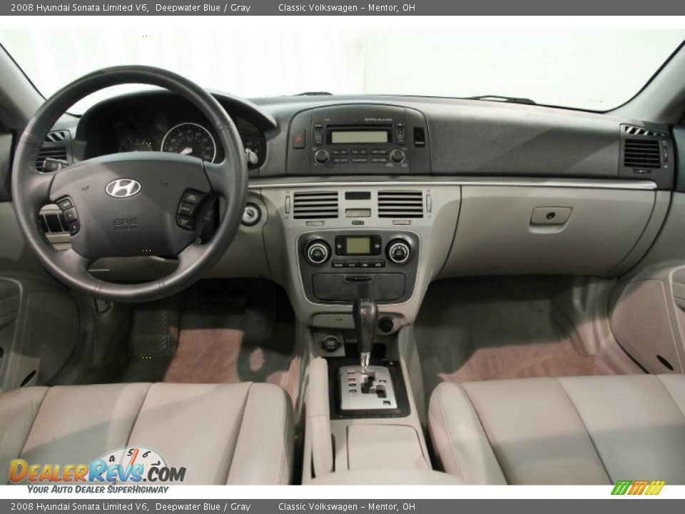 2008 Hyundai Sonata Limited V6 Deepwater Blue / Gray Photo #18