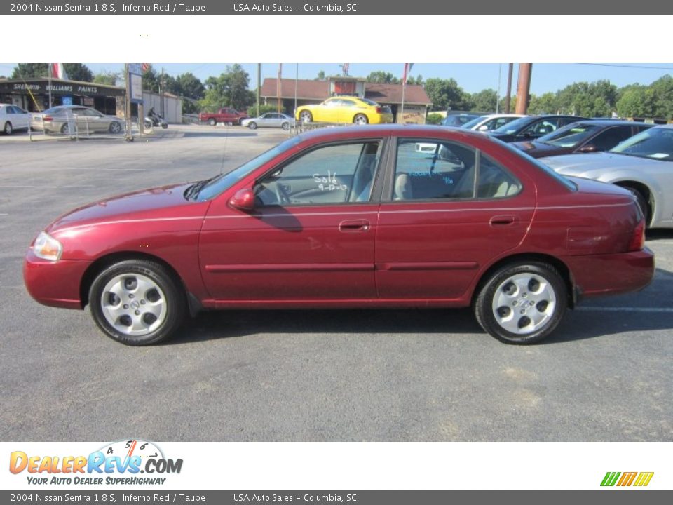 2004 Nissan Sentra 1.8 S Inferno Red / Taupe Photo #1