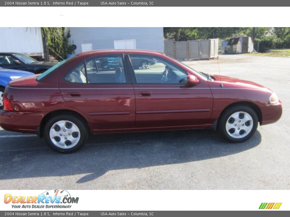 2004 Nissan Sentra 1.8 S Inferno Red / Taupe Photo #3