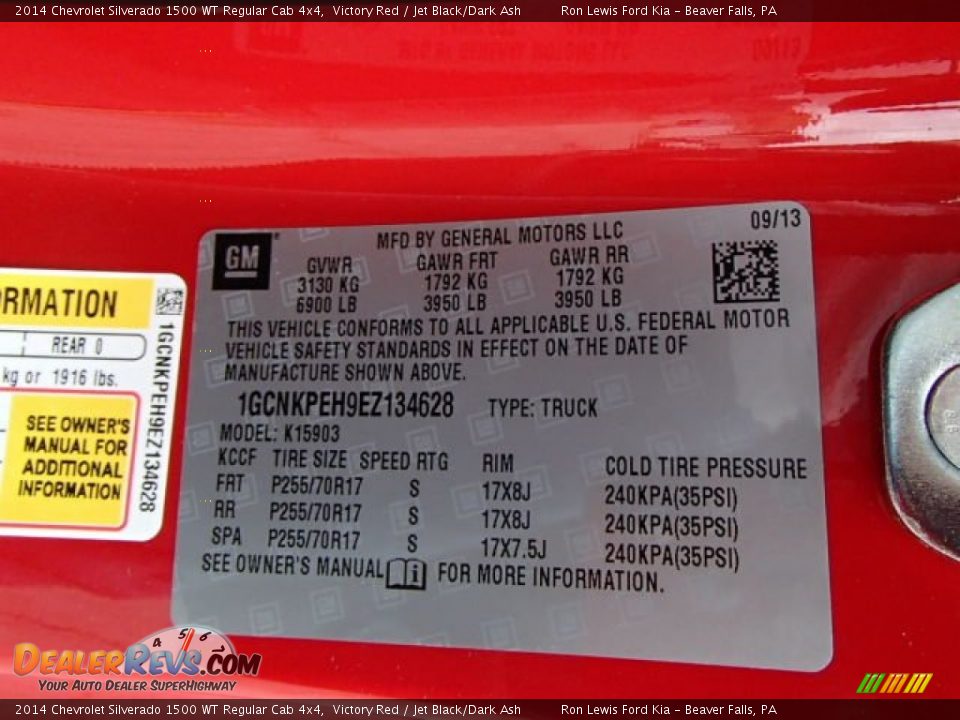 2014 Chevrolet Silverado 1500 WT Regular Cab 4x4 Victory Red / Jet Black/Dark Ash Photo #20