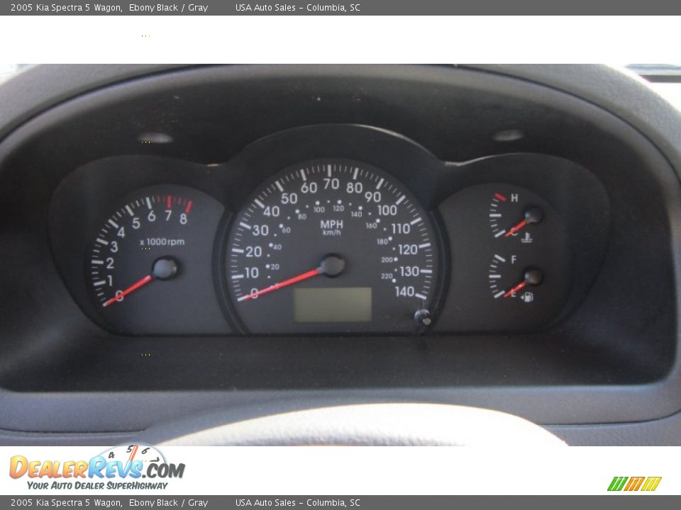 2005 Kia Spectra 5 Wagon Ebony Black / Gray Photo #13