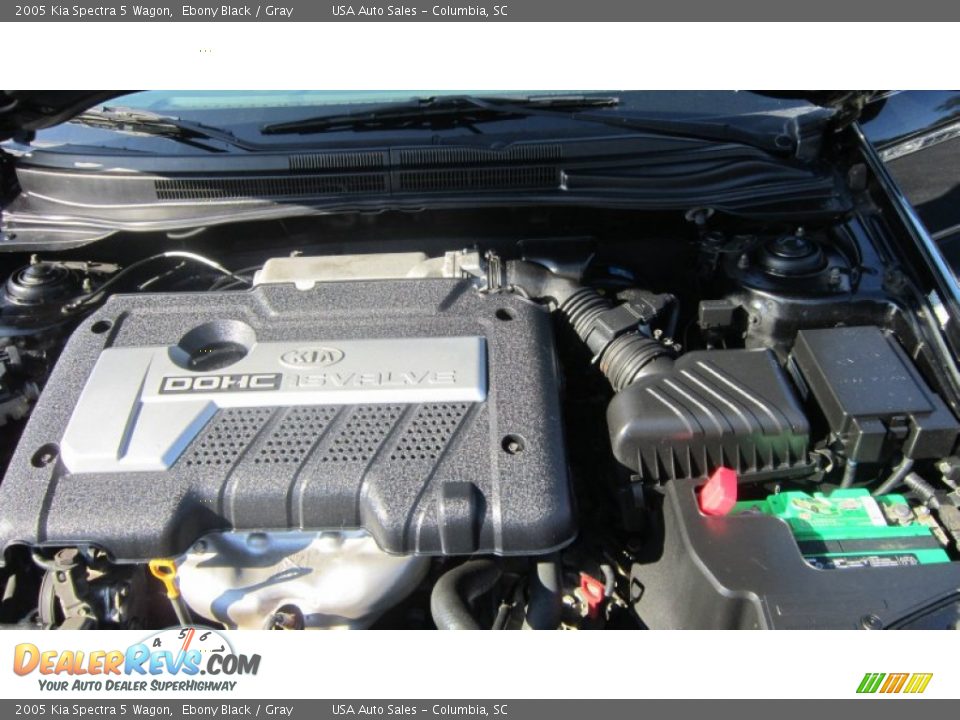 2005 Kia Spectra 5 Wagon Ebony Black / Gray Photo #14