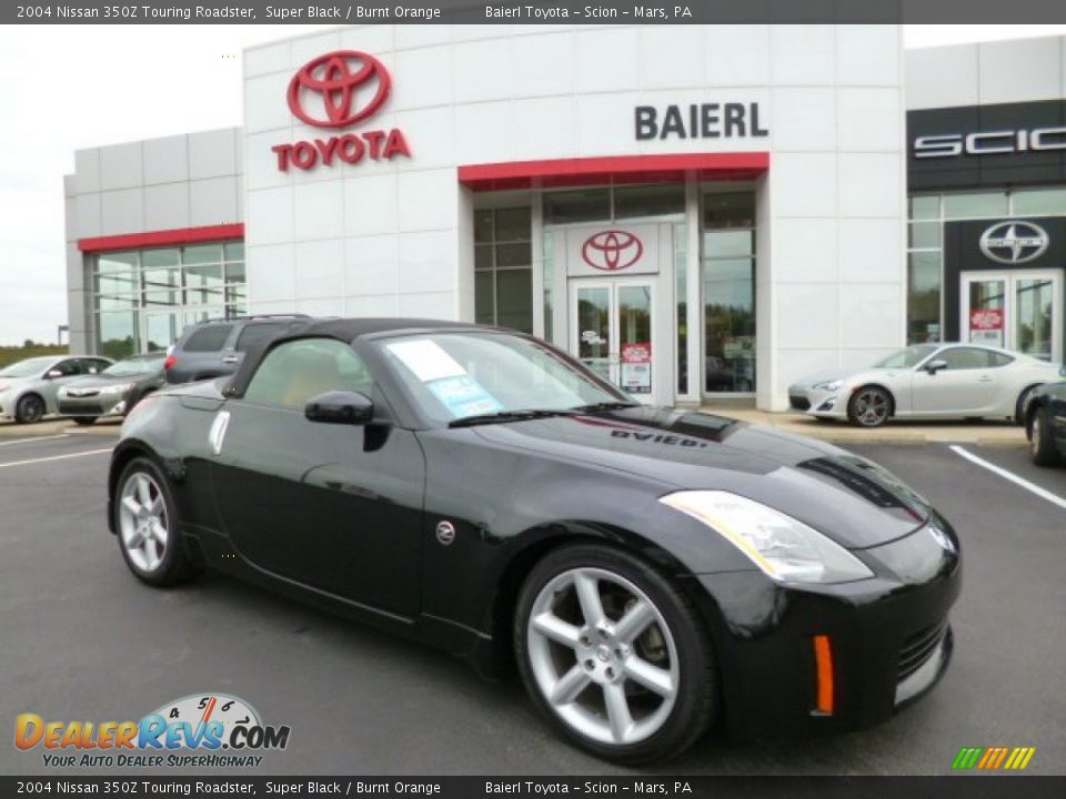 2004 Nissan 350Z Touring Roadster Super Black / Burnt Orange Photo #1