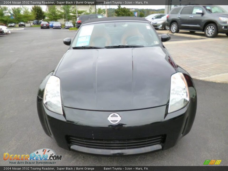 2004 Nissan 350Z Touring Roadster Super Black / Burnt Orange Photo #2