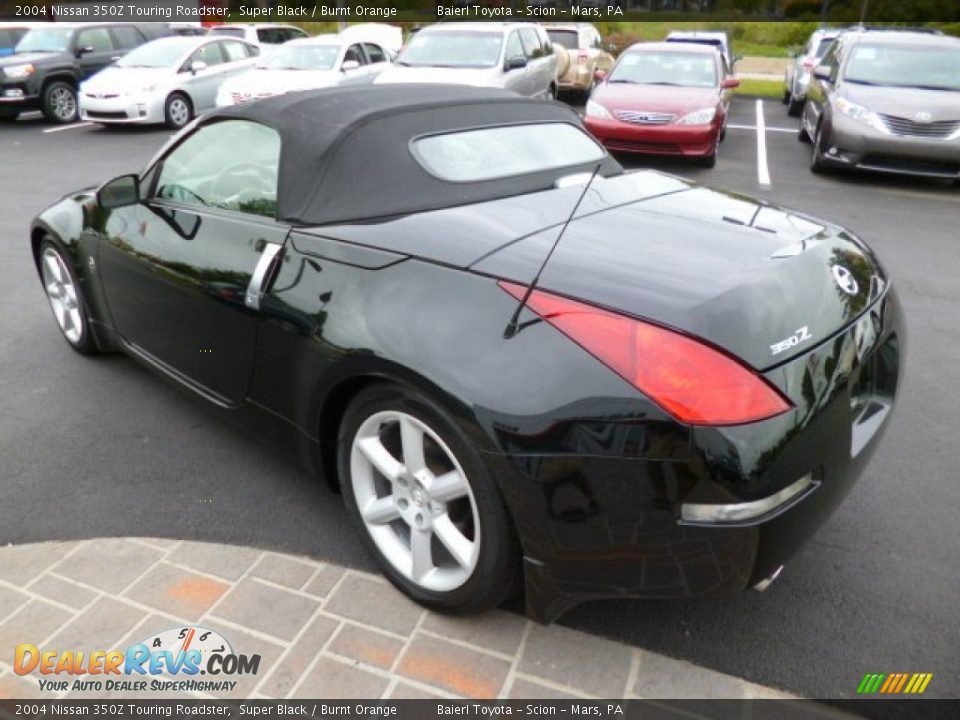2004 Nissan 350Z Touring Roadster Super Black / Burnt Orange Photo #5