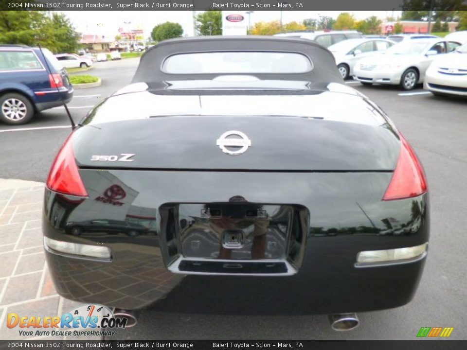 2004 Nissan 350Z Touring Roadster Super Black / Burnt Orange Photo #6