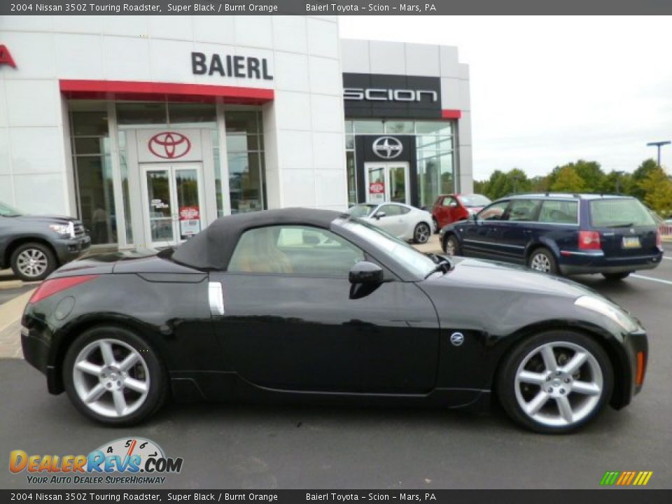 2004 Nissan 350Z Touring Roadster Super Black / Burnt Orange Photo #8