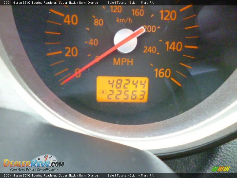 2004 Nissan 350Z Touring Roadster Super Black / Burnt Orange Photo #20