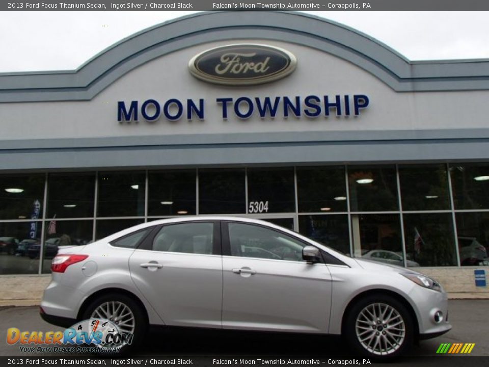 2013 Ford Focus Titanium Sedan Ingot Silver / Charcoal Black Photo #1