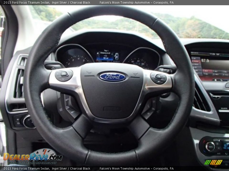 2013 Ford Focus Titanium Sedan Ingot Silver / Charcoal Black Photo #22