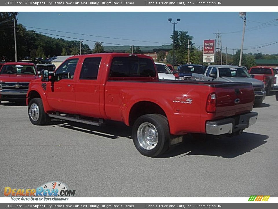 2010 Ford F450 Super Duty Lariat Crew Cab 4x4 Dually Bright Red / Camel Photo #2