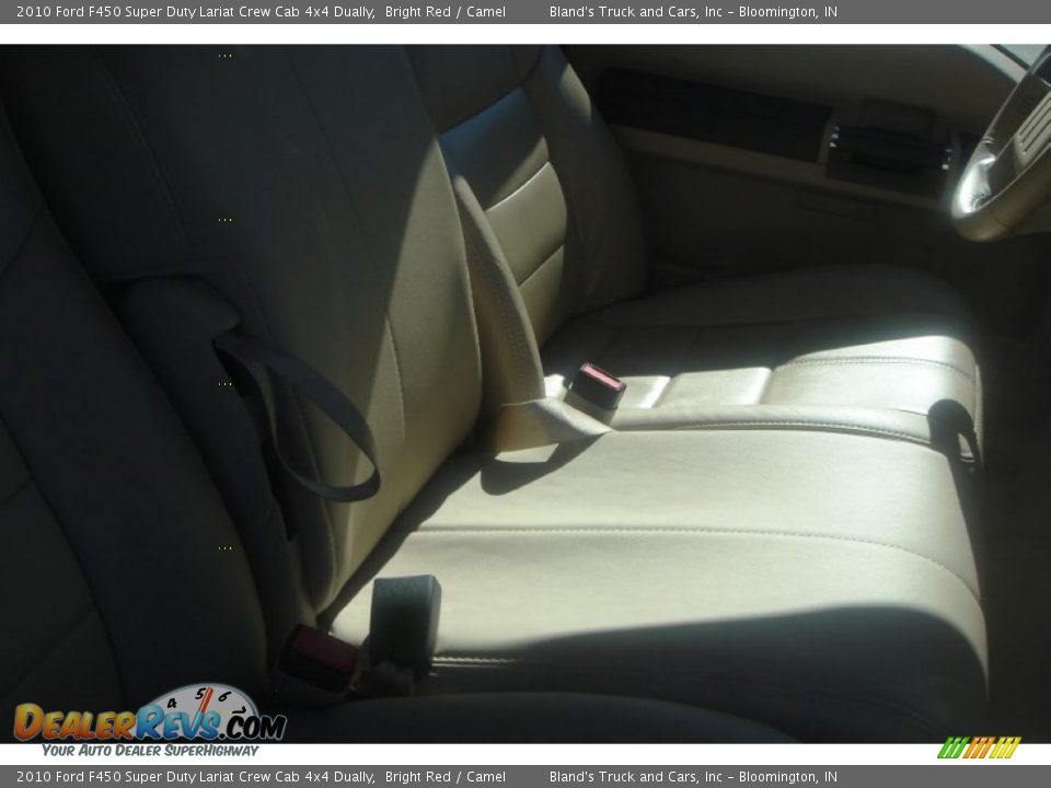 2010 Ford F450 Super Duty Lariat Crew Cab 4x4 Dually Bright Red / Camel Photo #8