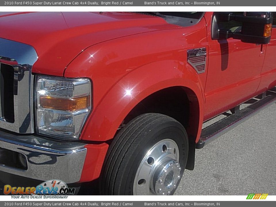 2010 Ford F450 Super Duty Lariat Crew Cab 4x4 Dually Bright Red / Camel Photo #13