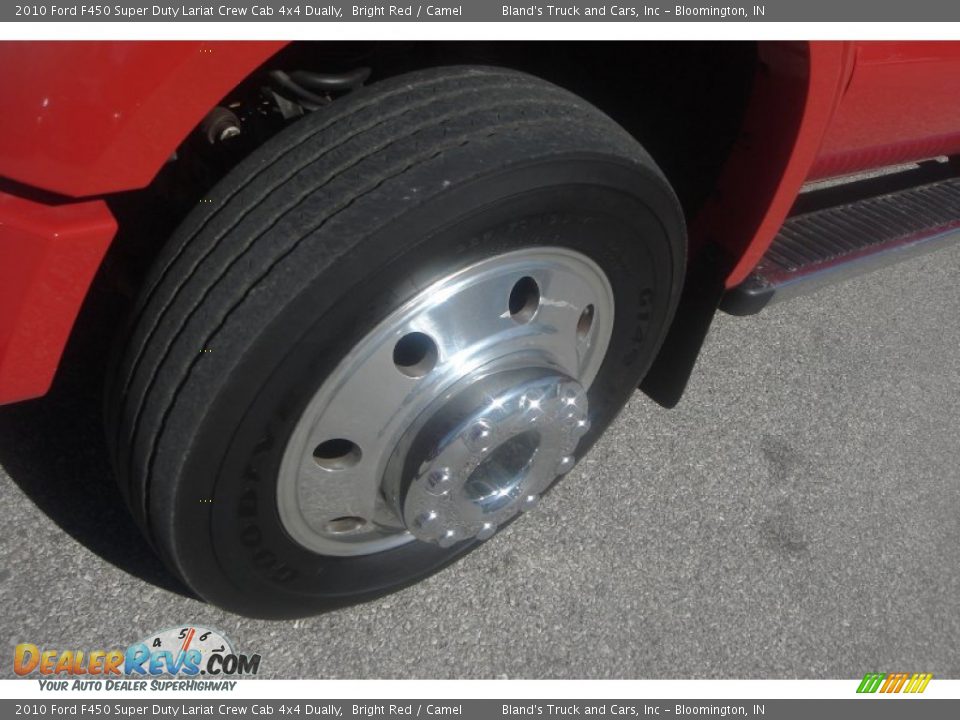 2010 Ford F450 Super Duty Lariat Crew Cab 4x4 Dually Bright Red / Camel Photo #14