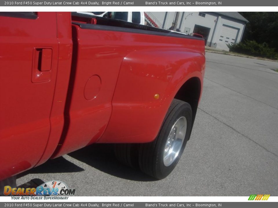 2010 Ford F450 Super Duty Lariat Crew Cab 4x4 Dually Bright Red / Camel Photo #19