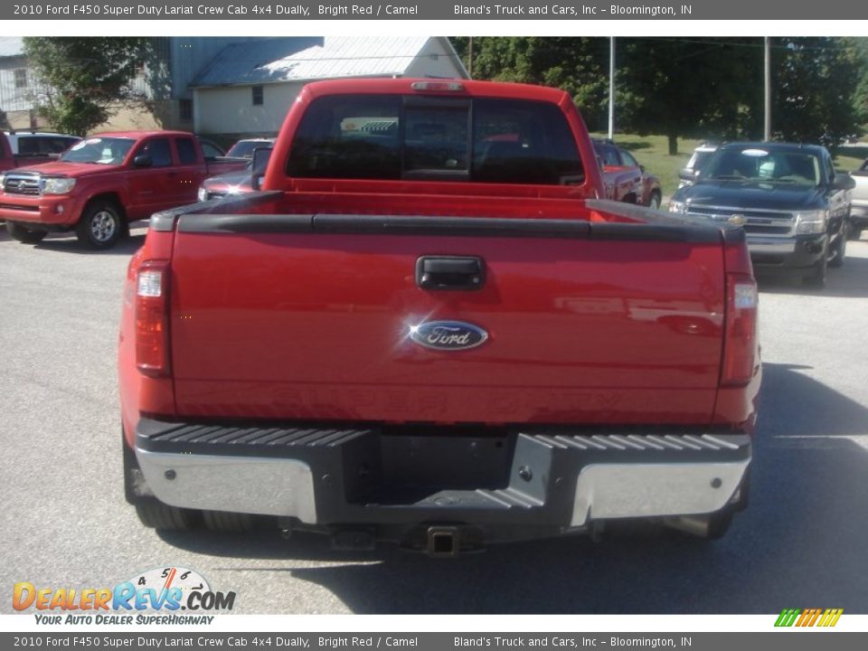 2010 Ford F450 Super Duty Lariat Crew Cab 4x4 Dually Bright Red / Camel Photo #25
