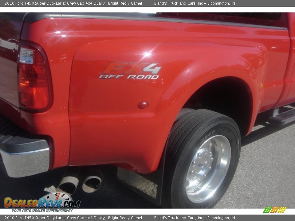 2010 Ford F450 Super Duty Lariat Crew Cab 4x4 Dually Bright Red / Camel Photo #35
