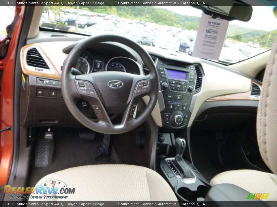 Beige Interior - 2013 Hyundai Santa Fe Sport AWD Photo #17