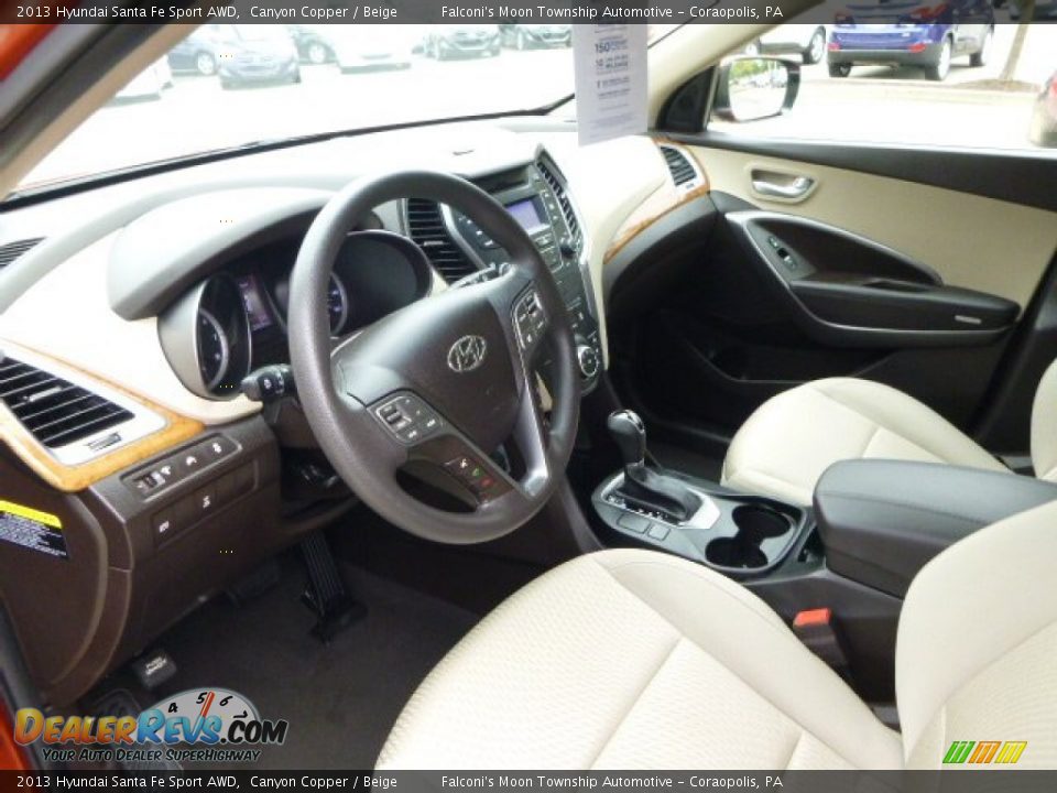 Beige Interior - 2013 Hyundai Santa Fe Sport AWD Photo #20