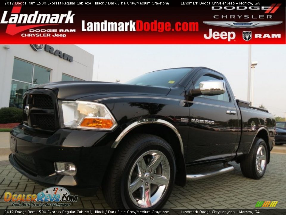 2012 Dodge Ram 1500 Express Regular Cab 4x4 Black / Dark Slate Gray/Medium Graystone Photo #1