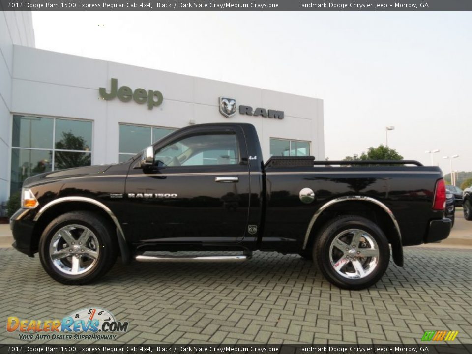 2012 Dodge Ram 1500 Express Regular Cab 4x4 Black / Dark Slate Gray/Medium Graystone Photo #2