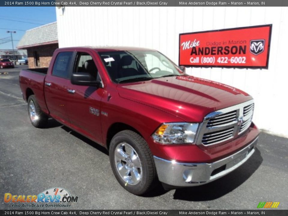 2014 Ram 1500 Big Horn Crew Cab 4x4 Deep Cherry Red Crystal Pearl / Black/Diesel Gray Photo #1